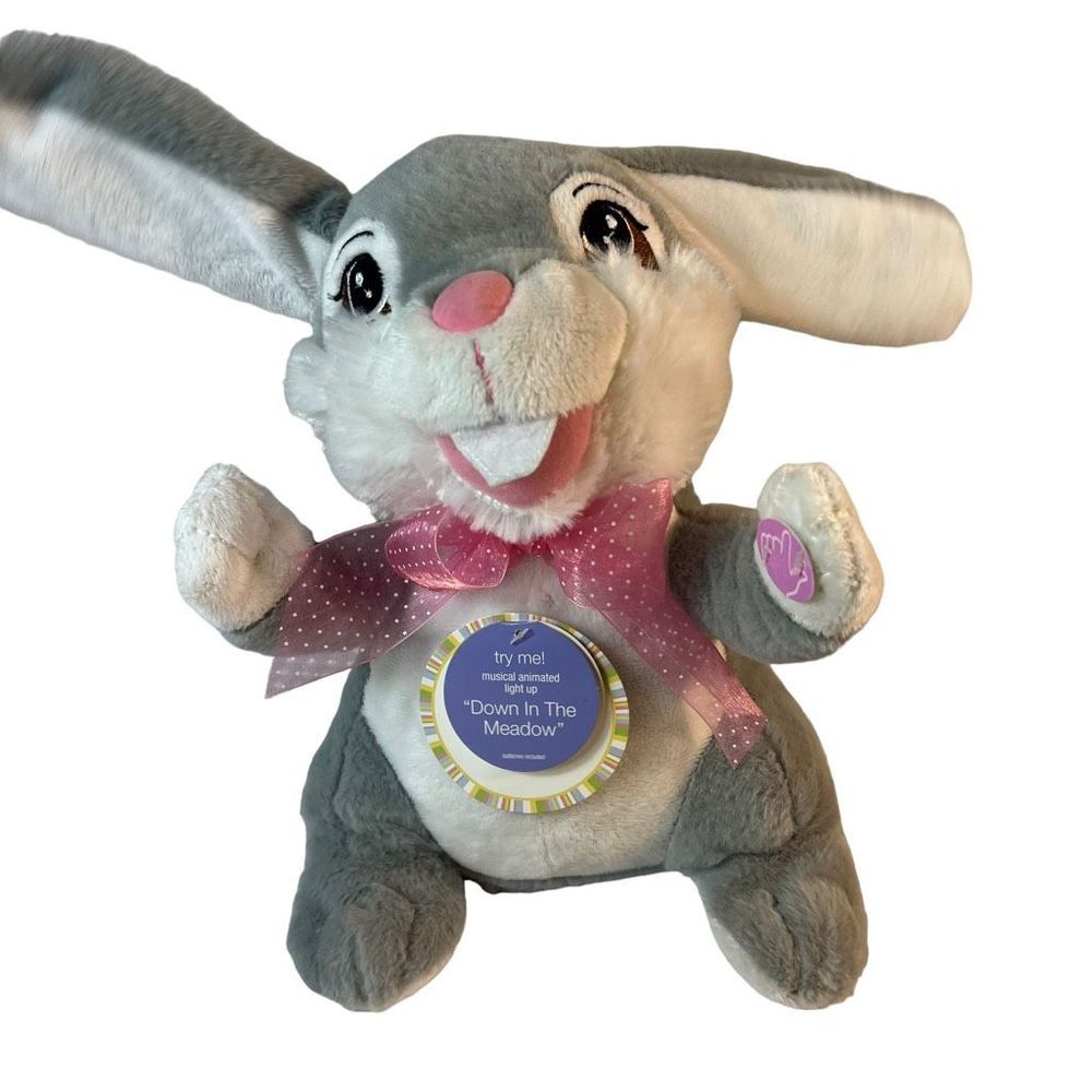 Dan Dee Singing Dancing Easter Bunny Light‎ Up Cheeks Animated Plush Rabbit FUN